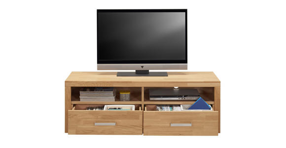TV-ELEMENT Eiche massiv Eichefarben - Eichefarben, KONVENTIONELL, Holz (130/45/42cm) - Linea Natura