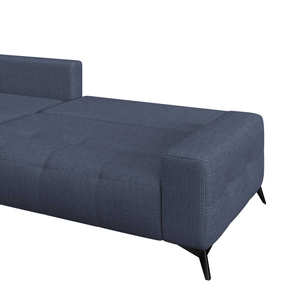 ECKSOFA MAURO Blau Flachgewebe  - Blau/Schwarz, Trend, Textil/Metall (175/290cm) - MID.YOU