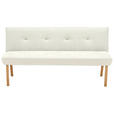 SITZBANK 157/88/63 cm  in Creme  - Eichefarben/Creme, Design, Holz/Textil (157/88/63cm) - Linea Natura
