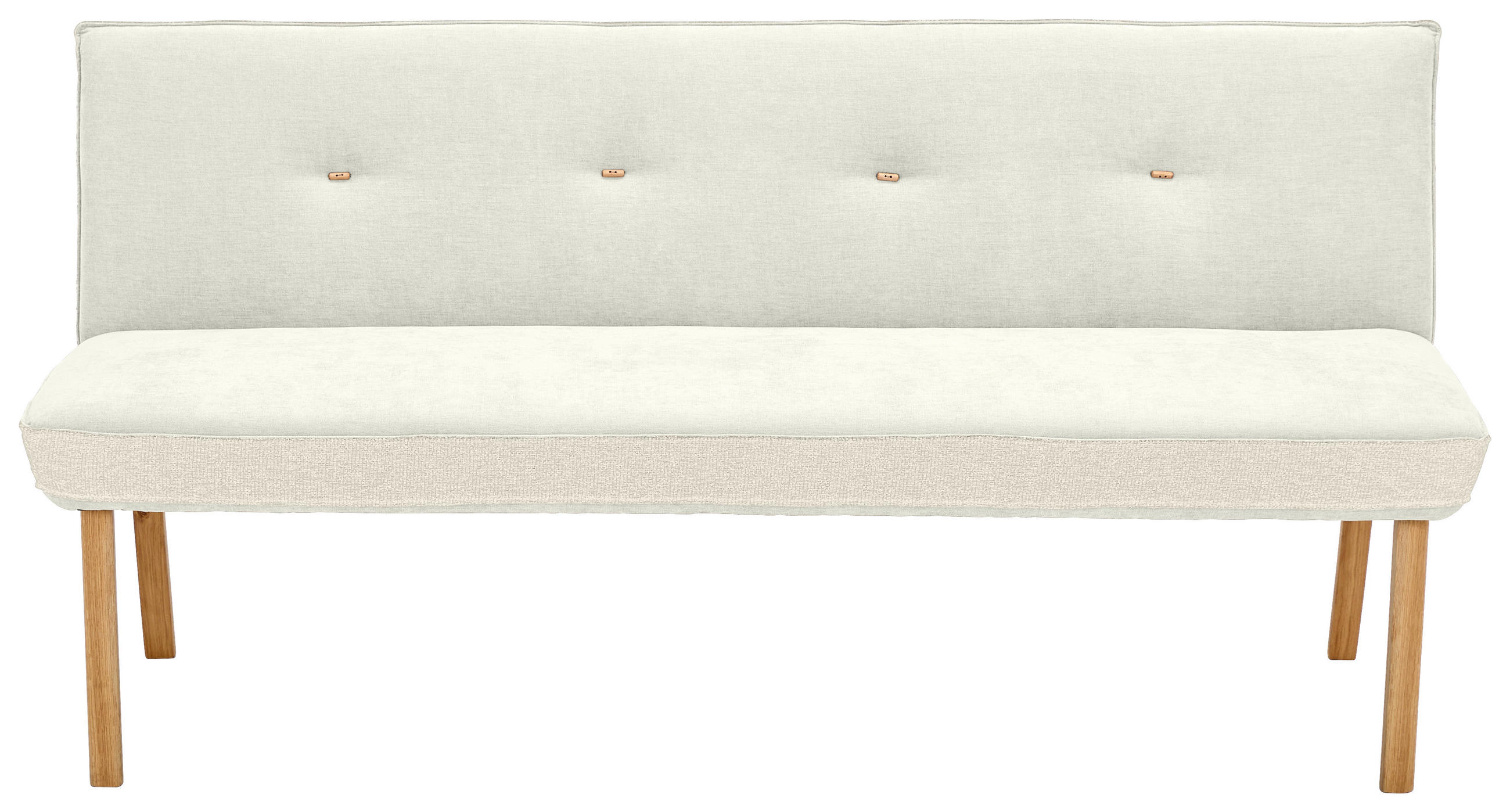 SITZBANK 157/88/63 cm  in Creme  - Eichefarben/Creme, Design, Holz/Textil (157/88/63cm) - Linea Natura