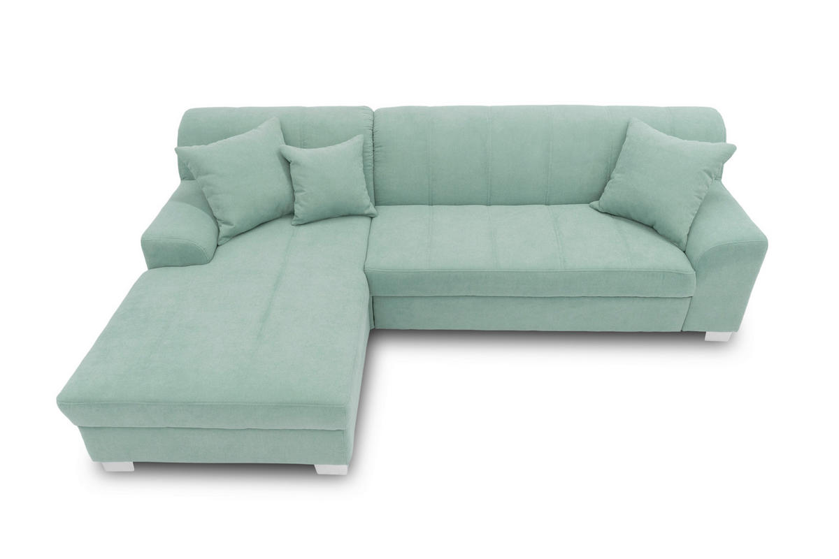 ECKSOFA CAPRI Mintgrün Mikrofaser  - Chromfarben/Mintgrün, KONVENTIONELL, Textil/Metall (152/239cm) - MID.YOU