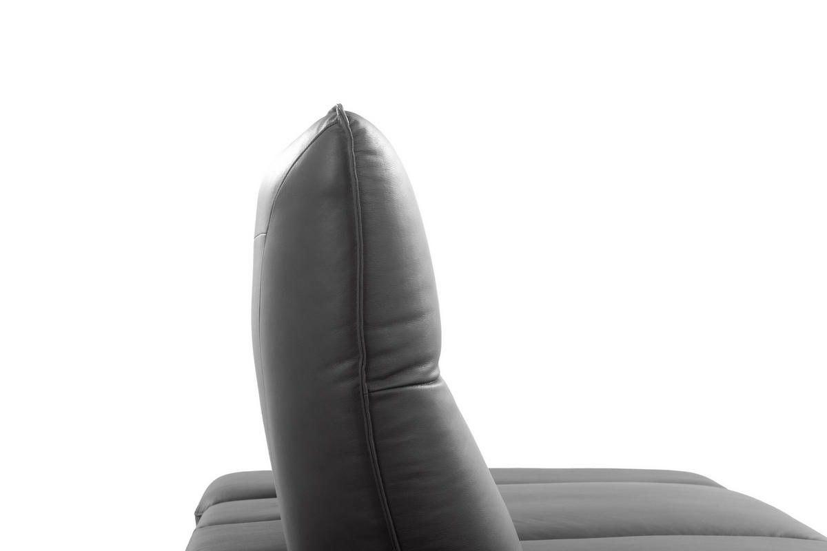 3-SITZER-SOFA 238/95/107 cm  in Echtleder Dunkelgrau   - Dunkelgrau/Schwarz, Design, Leder/Metall (238/95/107cm) - Celina Home