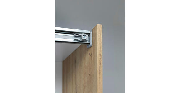 SCHWEBETÜRENSCHRANK  in Eiche Artisan  - Schwarz/Eiche Artisan, KONVENTIONELL, Glas/Holzwerkstoff (175/205/62cm) - Carryhome