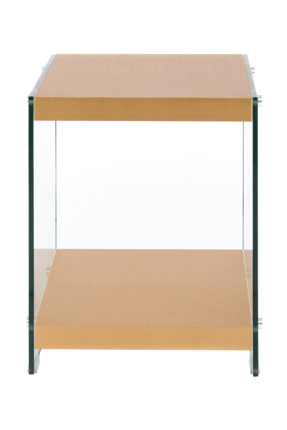 BEISTELLTISCH in Glas, Holzwerkstoff 35/35/45 cm  - Klar/Goldfarben, Basics, Glas/Holzwerkstoff (35/35/45cm) - Kayoom