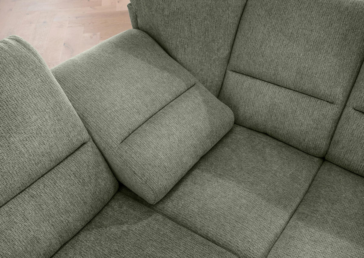 ECKSOFA in Chenille Dunkelgrün  275/236 cm  - Chromfarben/Dunkelgrün, MODERN, Textil/Metall (275/236cm) - Livetastic