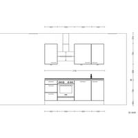 KÜCHENBLOCK Touch 210 cm  in Eichefarben, Magnolie  - Edelstahlfarben/Eichefarben, MODERN, Holzwerkstoff/Metall (210cm) - Nobilia