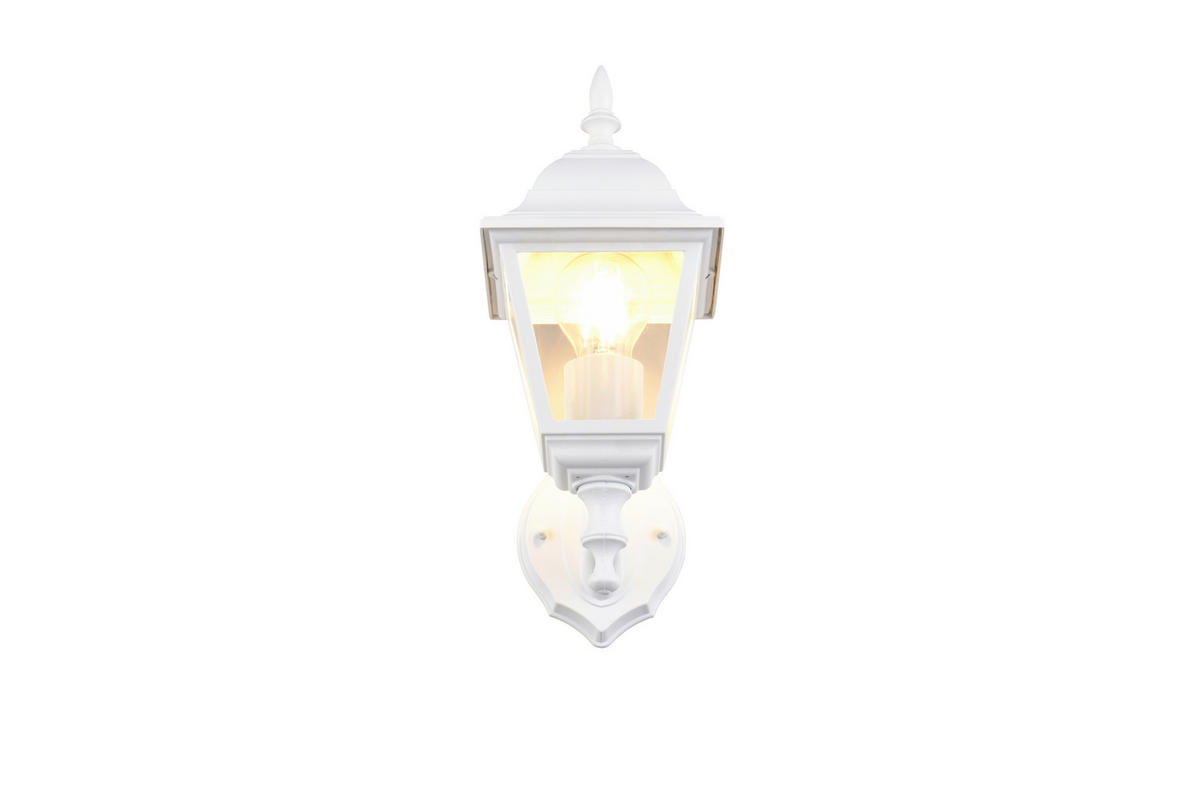 AUßENWANDLEUCHTE Livenza 14/34/19 cm  - Klar/Weiß, KONVENTIONELL, Glas/Metall (14/34/19cm) - Trio Leuchten