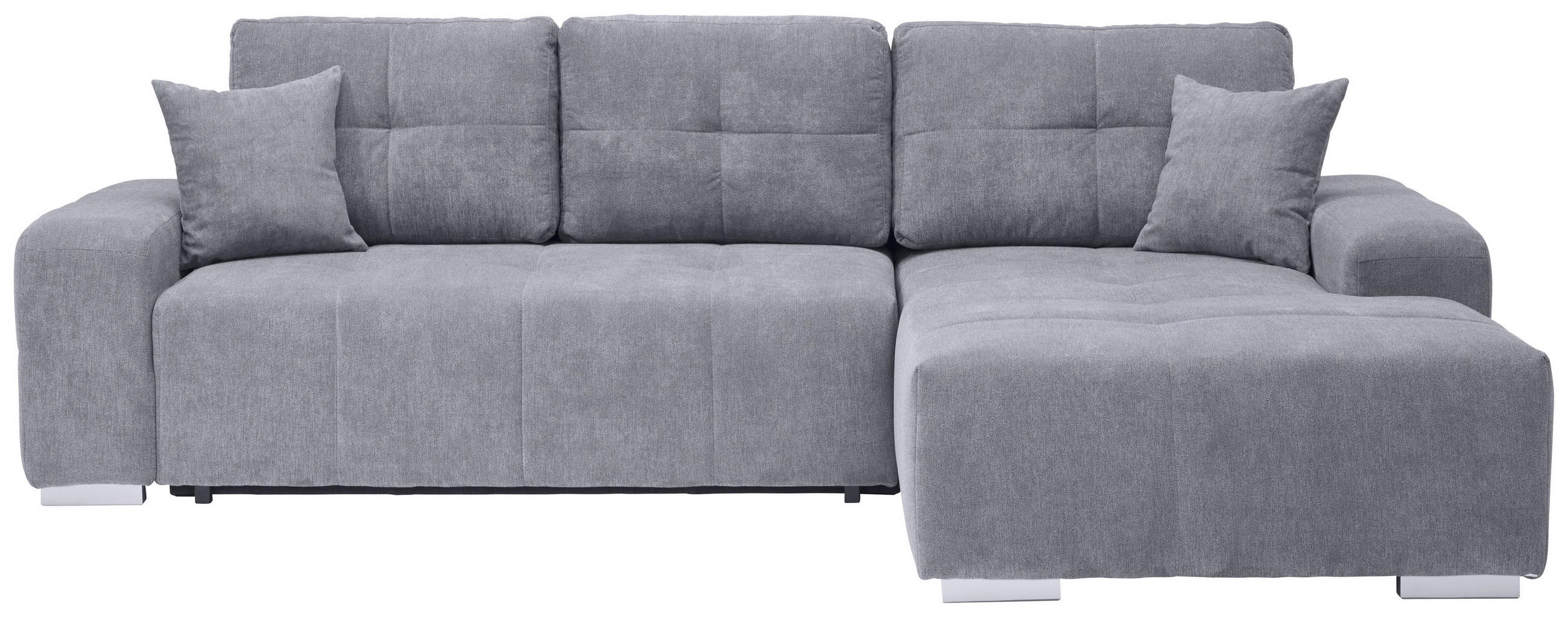 ECKSOFA in Webstoff Blau, Grau - Blau/Silberfarben, Modern, Kunststoff/Textil (280/194cm) - Carryhome