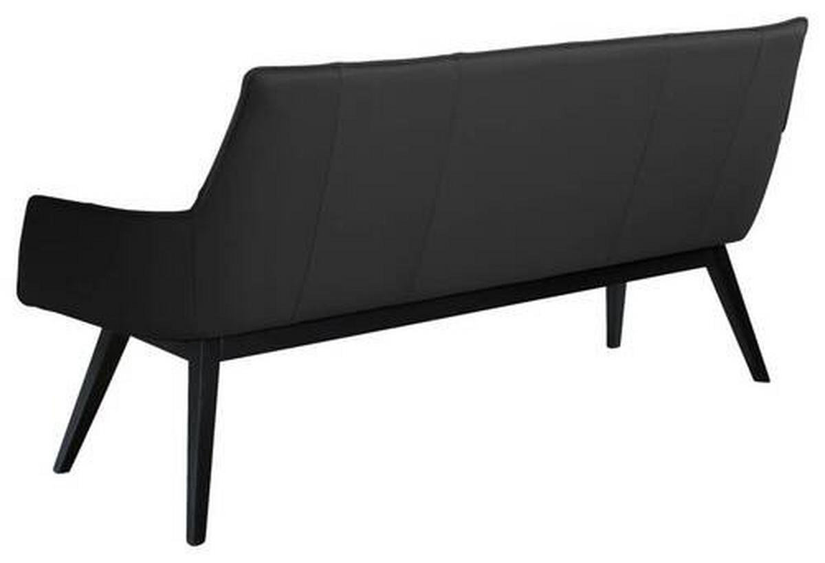 SITZBANK 160/89,5/64 cm Echtleder Schwarz Buche massiv  - Schwarz, Design, Leder/Holz (160/89,5/64cm) - Novel