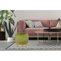 TABURET, plast, kov, 43/42/43 cm - zelená/barvy zlata, Design, kov/plast (43/42/43cm)