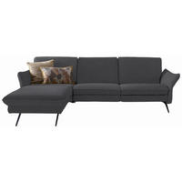 ECKSOFA in Mikrofaser Dunkelbraun  158/262 cm  - Anthrazit/Dunkelbraun, Design, Textil/Metall (158/262cm) - Himolla Komfortklass