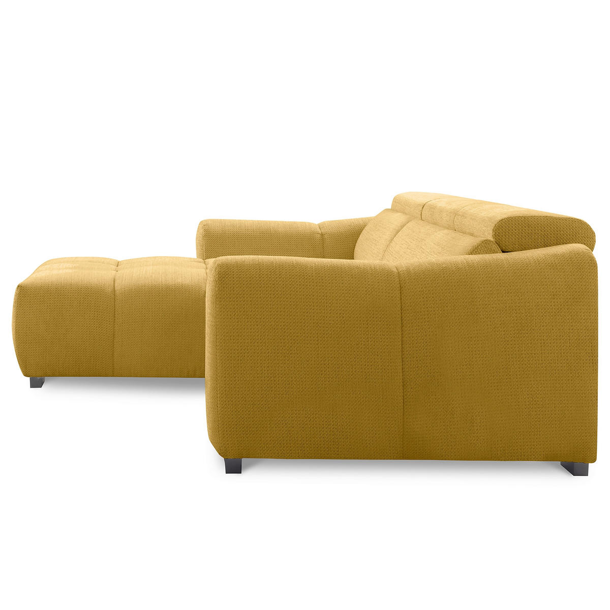 ECKSOFA  Webstoff Senfgelb  - Senfgelb/Schwarz, Design, Kunststoff/Textil (177/274cm) - Livetastic