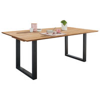 JEDÁLENSKÝ STÔL, jadrový buk, 160/90/75 cm - čierna/jadrový buk, Konventionell, kov/drevo (160/90/75cm) - Livetastic
