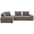 ECKSOFA  in Velours Dunkelblau  236/326 cm  - Schwarz/Dunkelblau, Design, Kunststoff/Textil (236/326cm) - Xora