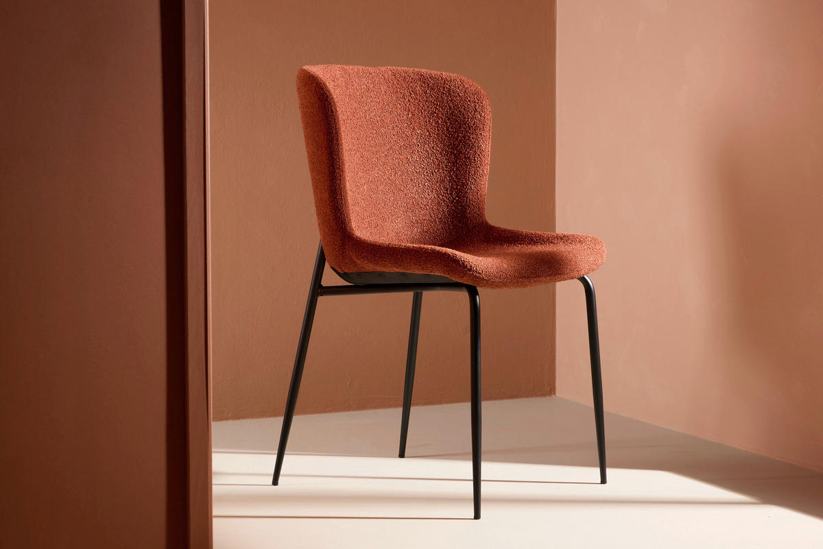 STOL     - svart/rostfärgad, Modern, metall/textil (48/79,5/54cm) - Livetastic