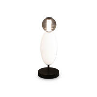 TISCHLEUCHTE 18/50 cm   - Schwarz/Weiß, Design, Glas/Metall (18/50cm)