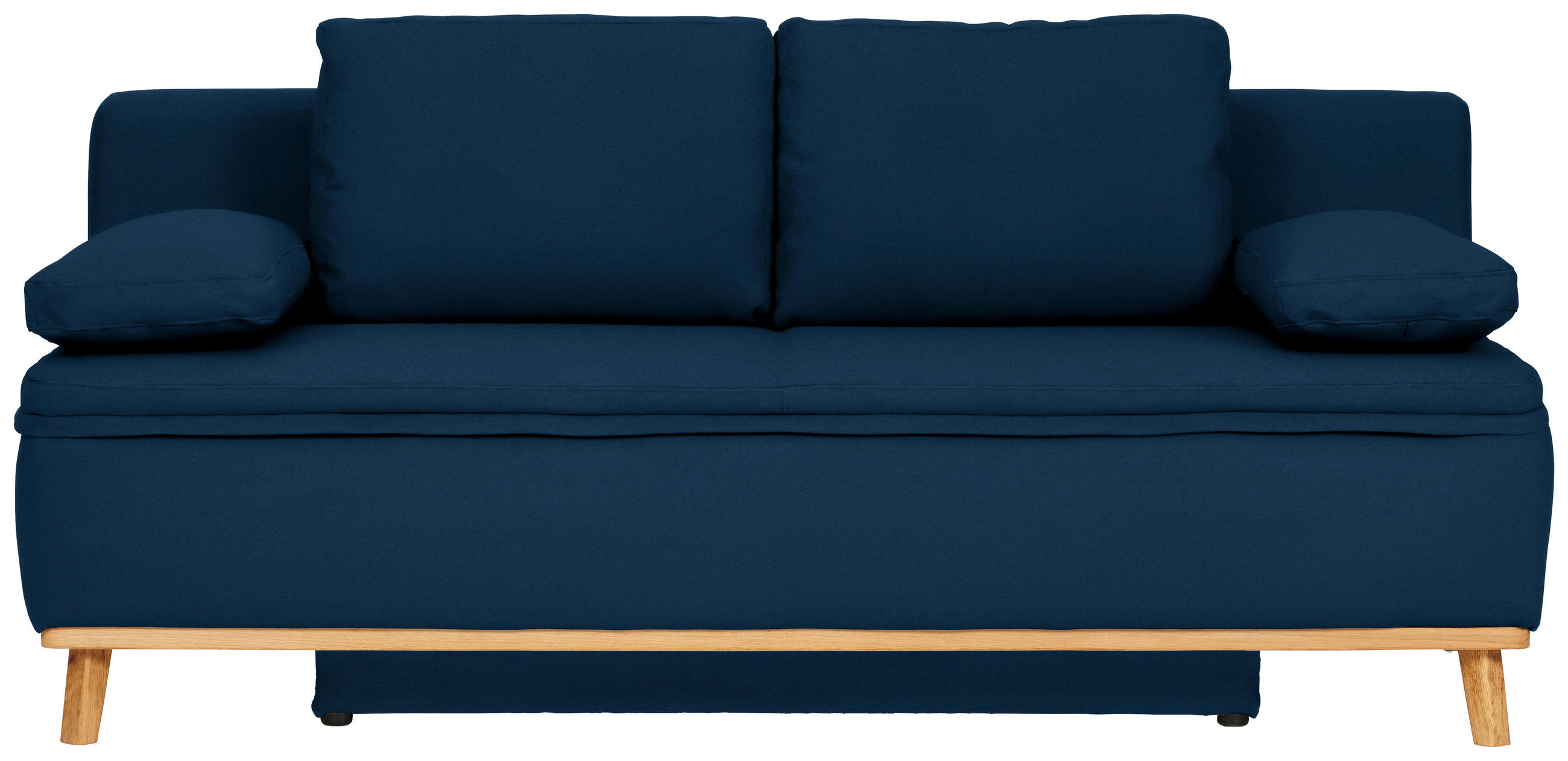 SCHLAFSOFA in Webstoff Dunkelblau  - Naturfarben/Dunkelblau, Konventionell, Holz/Textil (203/95/96cm) - Venda