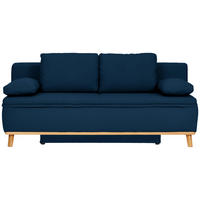 SCHLAFSOFA in Webstoff Dunkelblau  - Naturfarben/Dunkelblau, Konventionell, Holz/Textil (203/95/96cm) - Venda