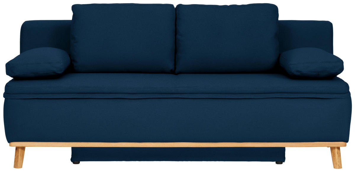 SCHLAFSOFA in Webstoff Dunkelblau  - Naturfarben/Dunkelblau, Konventionell, Holz/Textil (203/95/96cm) - Venda