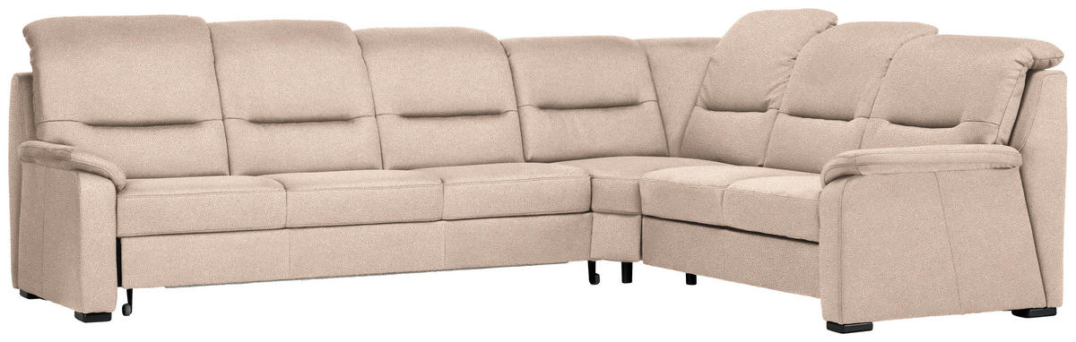 ECKSOFA in Mikrofaser Beige  - Beige/Schwarz, Konventionell, Holz/Textil (303/245cm) - Beldomo Comfort
