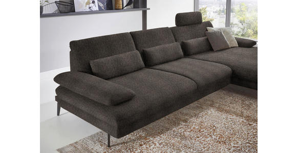 ECKSOFA in Chenille Fango 310/180 cm - Fango/Schwarz, Design, Textil/Metall (310/180cm) - Dieter Knoll