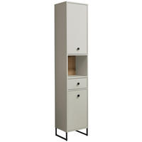 HOCHSCHRANK 38/195/32 cm  - Kaschmir/Eichefarben, MODERN, Holzwerkstoff/Kunststoff (38/195/32cm) - MID.YOU