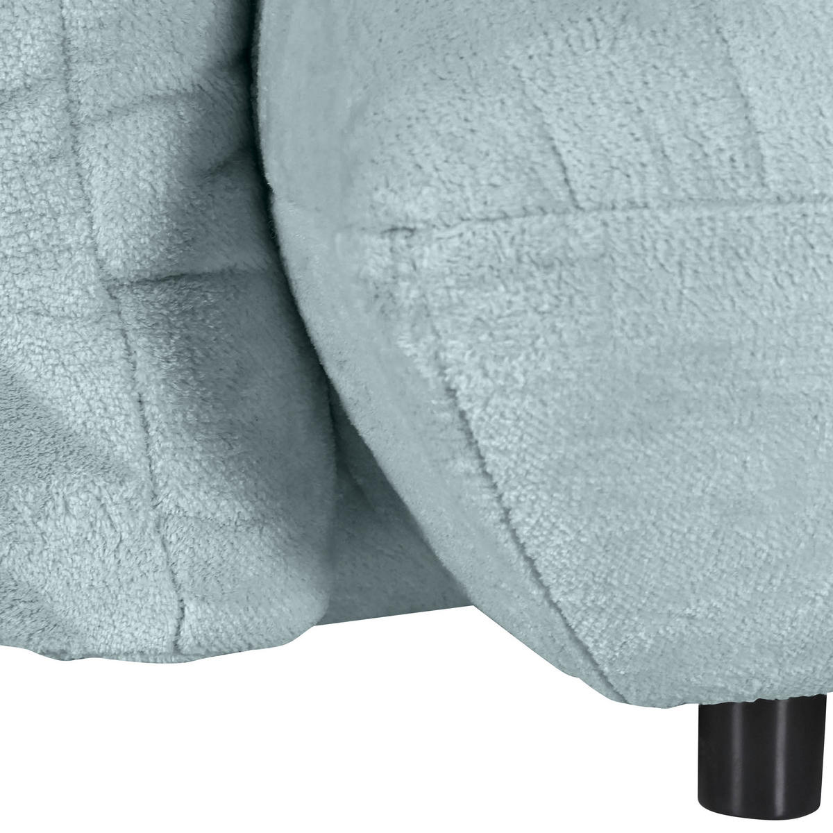 BIG SOFFA i plysch mintgrön  - mintgrön/svart, Klassisk, textil/plast (240/78/107cm) - MID.YOU