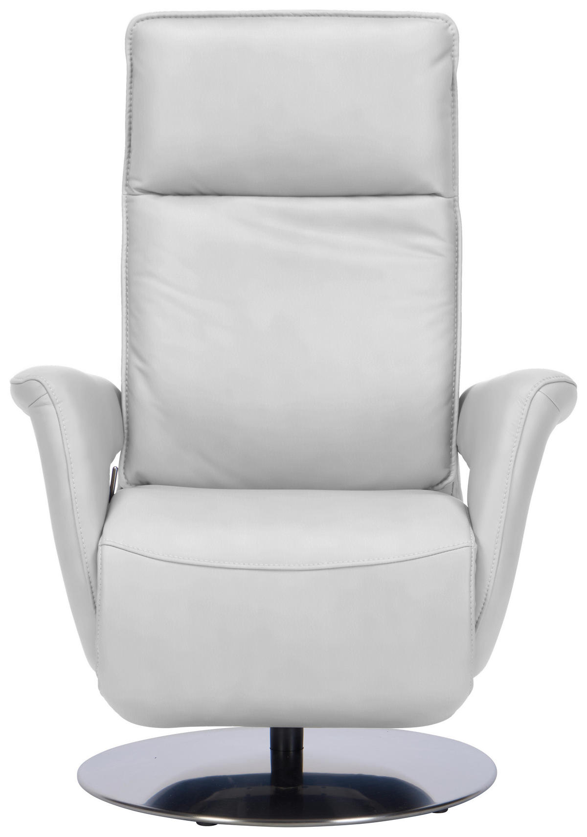 RELAXSESSEL in Leder Weiss  - Weiss/Edelstahlfarben, Design, Leder/Metall (83/112/87-174cm) - Valdera