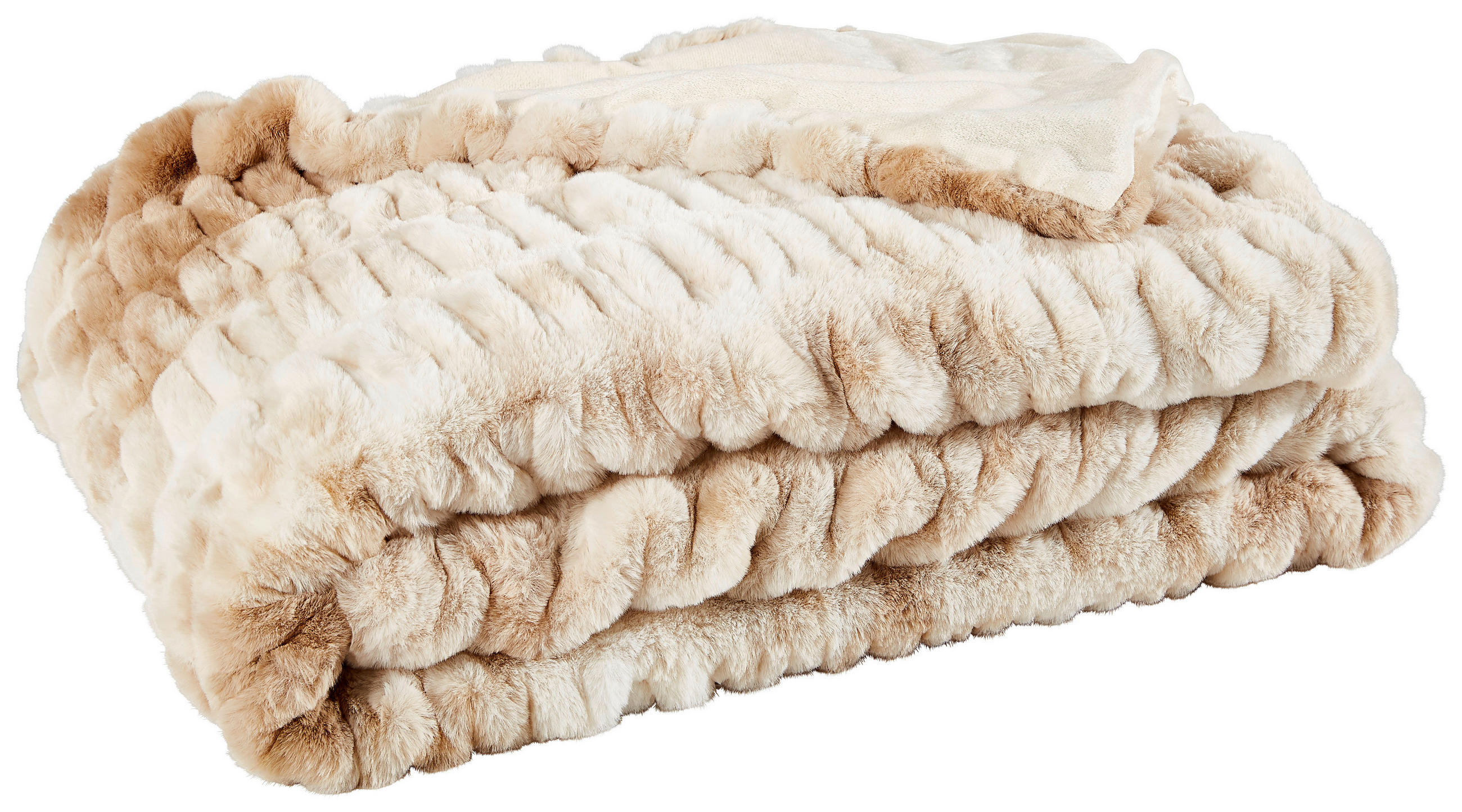 KOŽEŠINOVÁ DEKA, polyester, 150/200 cm - přírodní barvy/béžová, Basics, textil (150/200cm) - Novel