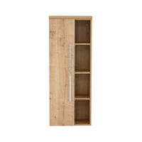 MIDISCHRANK 50/130,8/33 cm  - Chromfarben/Eichefarben, KONVENTIONELL, Holzwerkstoff/Metall (50/130,8/33cm) - Dieter Knoll