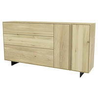 SIDEBOARD Eichefarben  188,8/96,6/41 cm  - Eichefarben/Schwarz, Natur, Holz/Metall (188,8/96,6/41cm) - Cassando