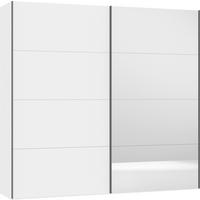 SCHWEBETÜRENSCHRANK 253/236/65 cm 2-türig Weiß  - Silberfarben/Weiß, Design, Glas/Holzwerkstoff (253/236/65cm) - Jutzler
