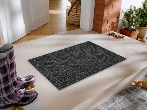 FUßMATTE  45/75 cm  Dunkelgrau  - Dunkelgrau, KONVENTIONELL, Kunststoff/Textil (45/75cm) - wash+dry