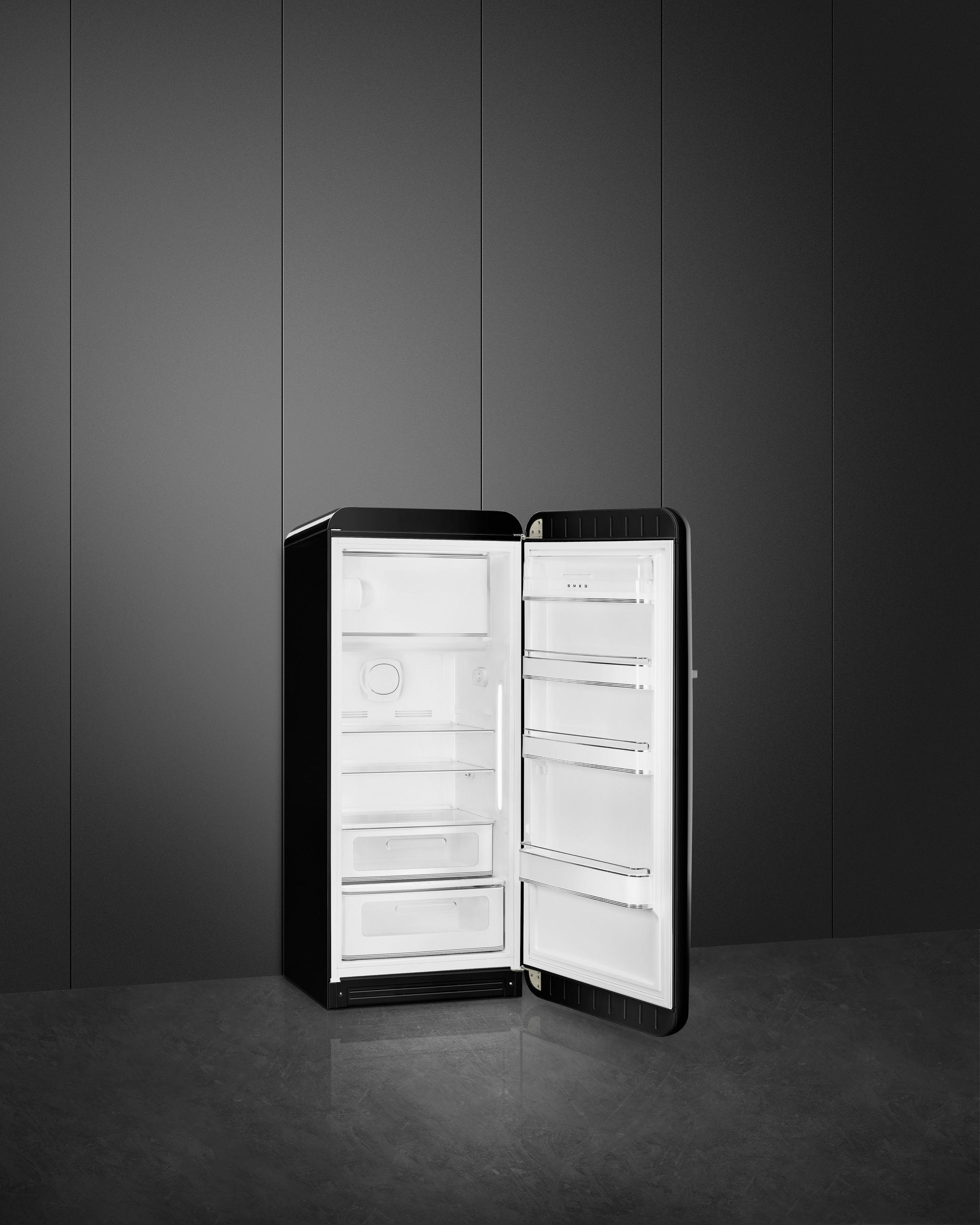 KÜHLSCHRANK 60/150/72,8 cm FAB28RBL6 - Schwarz, Basics, Glas/Metall (60/150/72,8cm) - SMEG