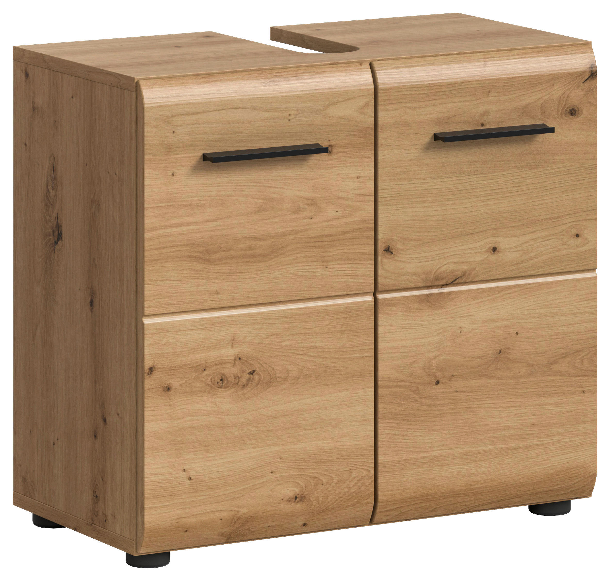 WASCHBECKENUNTERSCHRANK 60/54/30 cm  - Schwarz/Eiche Artisan, Basics, Holzwerkstoff/Kunststoff (60/54/30cm) - MID.YOU