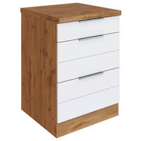 KÜCHENUNTERSCHRANK 60/86/60 cm  in Weiss, Eiche Wotan  - Weiss/Eiche Wotan, Design, Holzwerkstoff/Metall (60/86/60cm) - Held