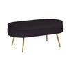 HOCKER in Textil Schwarz  - Goldfarben/Schwarz, MODERN, Textil/Metall (99/40/44cm) - Livetastic