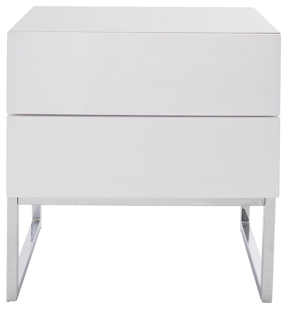 NACHTSCHRANK 50/50/40 cm  - Chromfarben/Weiß, Design, Holzwerkstoff/Metall (50/50/40cm) - Livetastic