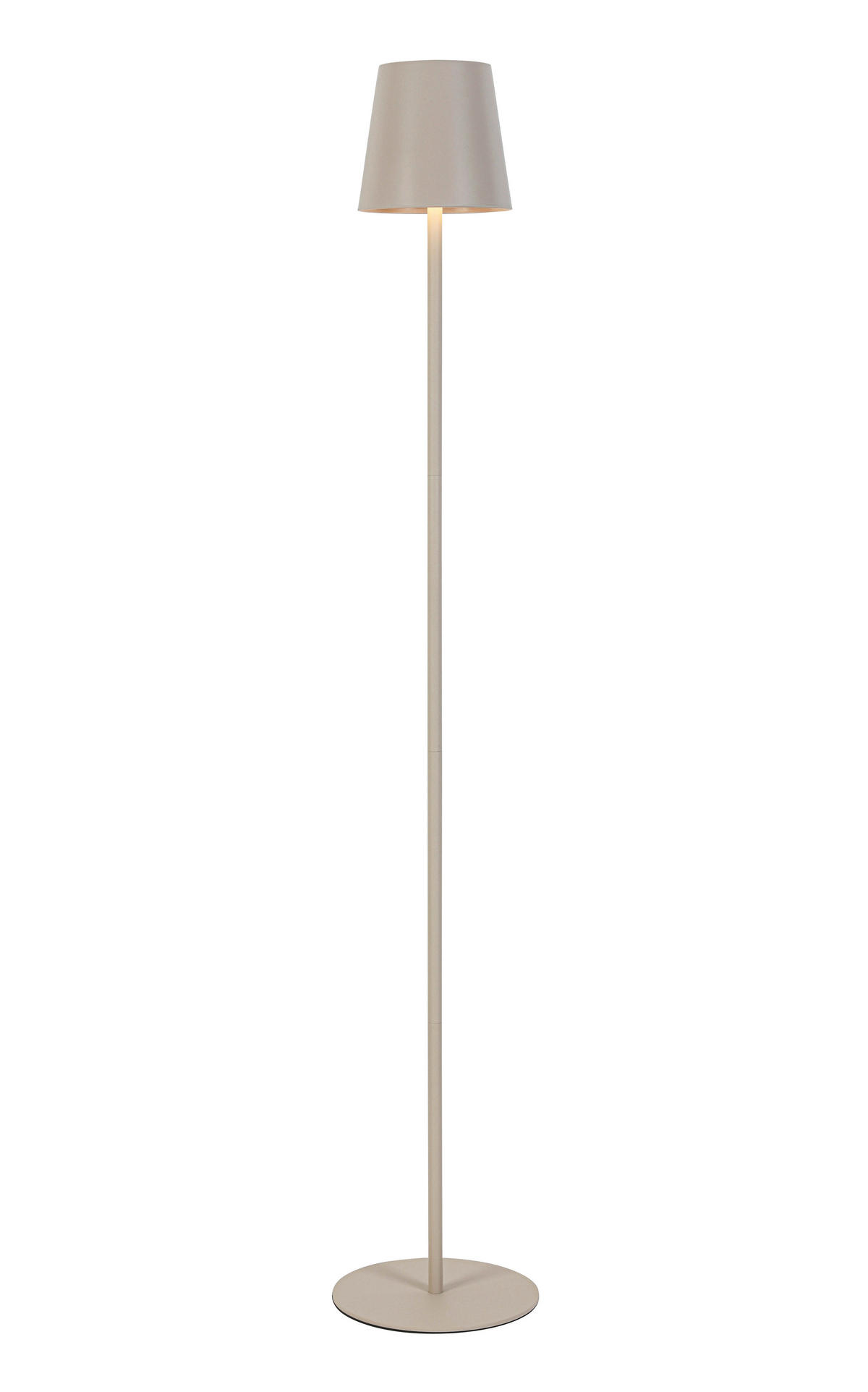 AKU STOJACÍ LAMPA, 22/130 cm  - pískové barvy, Design, kov/plast (22/130cm) - Novel
