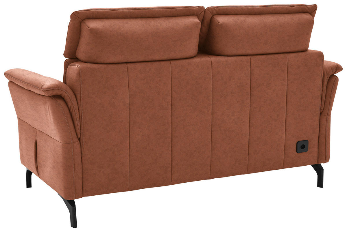 2-SITZER-SOFA in Echtleder Cognac  - Cognac/Schwarz, Konventionell, Leder/Metall (178/103/95cm) - Dieter Knoll