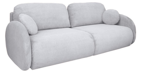 SCHLAFSOFA mit Liegefunktion, Schlafen auf Sitzhöhe, Rücken echt Chenille Hellgrau - Hellgrau/Schwarz, KONVENTIONELL, Kunststoff/Textil (222/90/100cm) - Carryhome