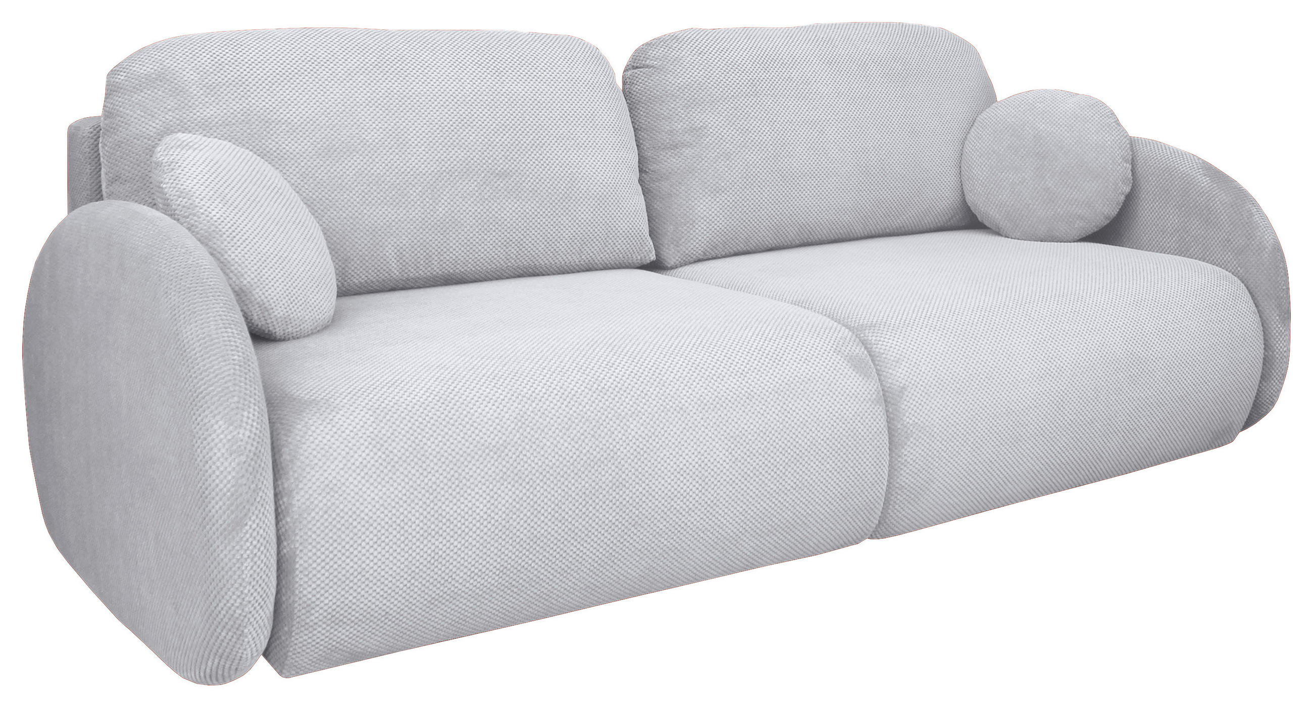 SCHLAFSOFA Chenille Hellgrau  - Hellgrau/Schwarz, KONVENTIONELL, Kunststoff/Textil (222/90/100cm) - Carryhome