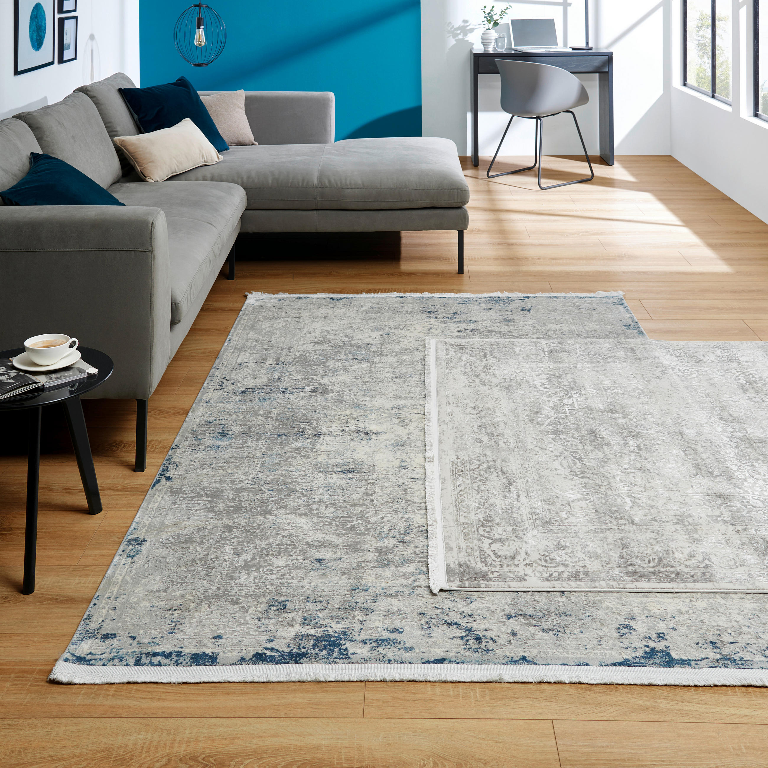 VINTAGE-TEPPICH 120/180 cm Peresphone blau Blau  - Blau, Design, Textil (120/180cm) - Dieter Knoll