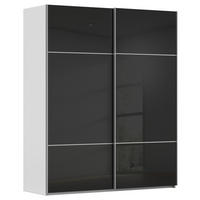 SCHWEBETÜRENSCHRANK 201/223/67 cm 2-türig Grau, Schwarz  - Alufarben/Schwarz, KONVENTIONELL, Glas/Holzwerkstoff (201/223/67cm) - Novel