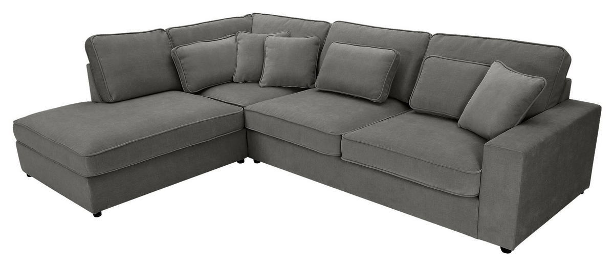 ECKSOFA Flachgewebe Taupe  - Taupe/Schwarz, Modern, Kunststoff/Textil (228/307cm) - Carryhome