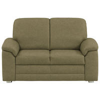 2-SITZER-SOFA Chenille Schilfgrün  - Schilfgrün/Alufarben, Konventionell, Textil/Metall (156/96/89cm) - Beldomo Comfort