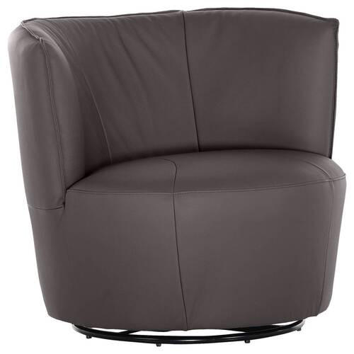 COCKTAILSESSEL Echtleder Dunkelbraun    - Dunkelbraun/Schwarz, Design, Leder (93/83/88cm)