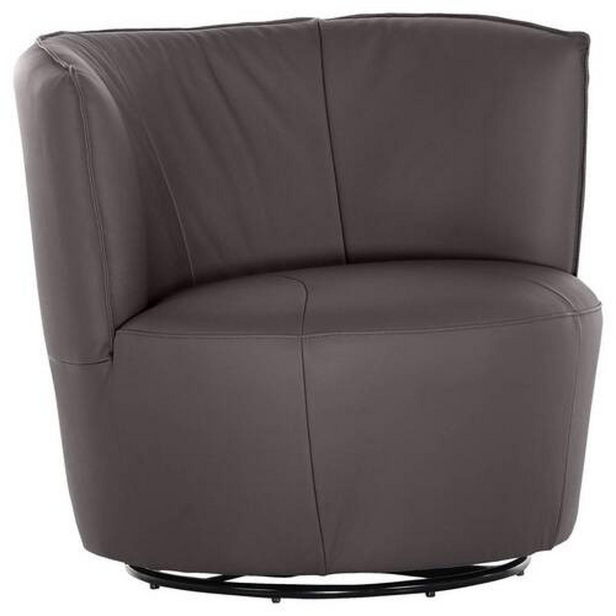 COCKTAILSESSEL in Echtleder Dunkelbraun  - Dunkelbraun/Schwarz, Design, Leder (93/83/88cm)