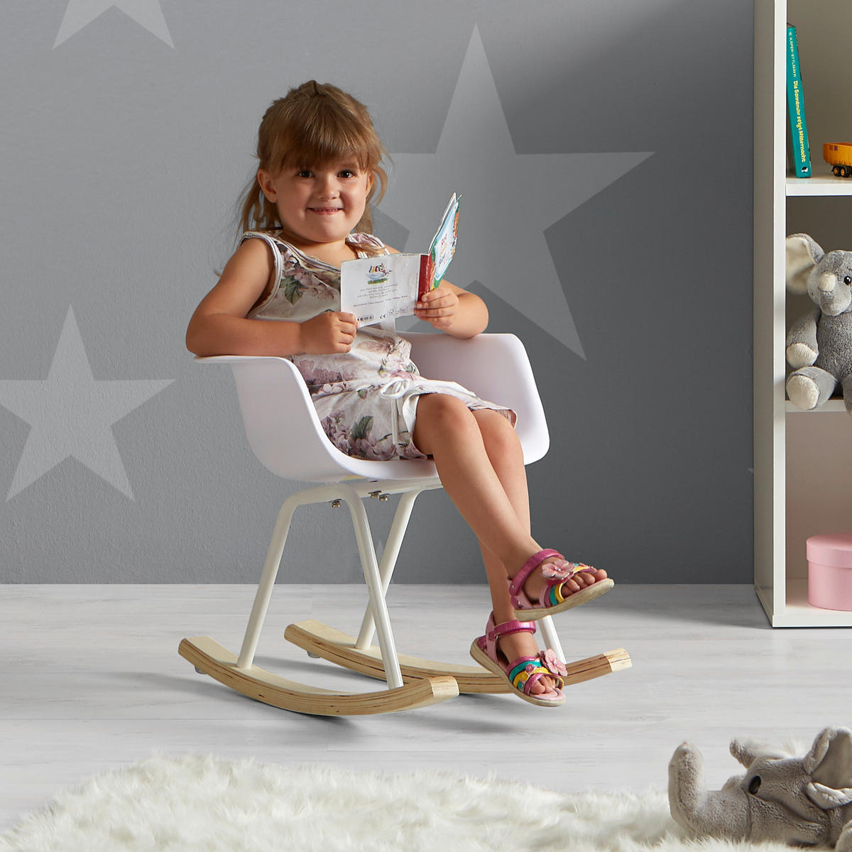 KINDERSTUHL - Weiß, MODERN, Holz/Kunststoff (41,5/60/54cm) - Bessagi Kids