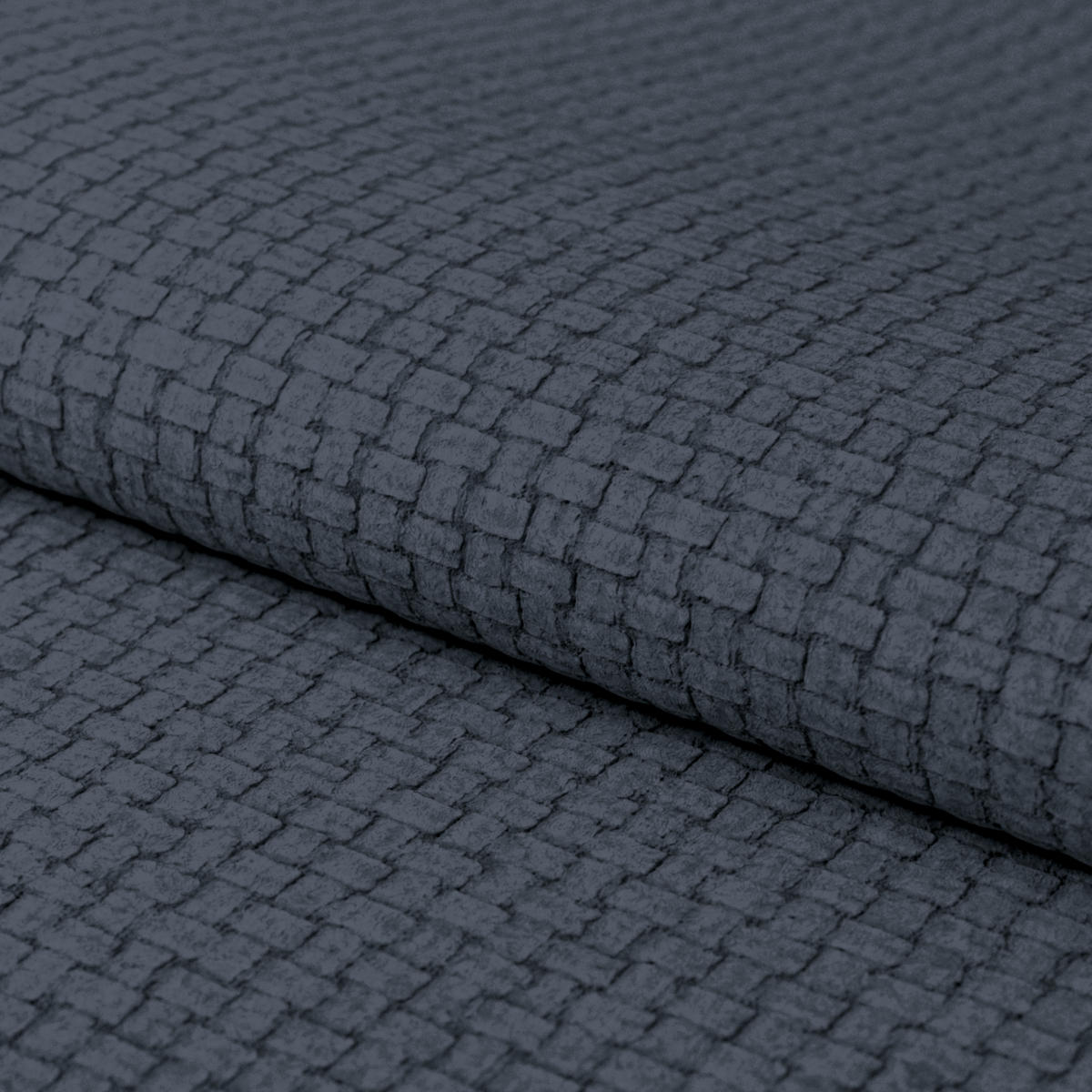 ECKSOFA Blau Chenille Rücken echt, Kopfteilverstellung  - Blau/Schwarz, KONVENTIONELL, Holz/Textil (203/286cm) - MID.YOU